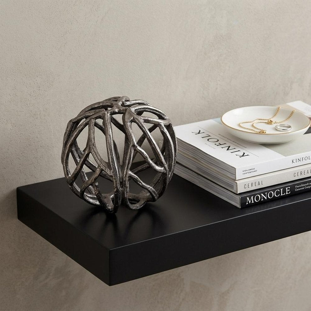 Silver Metal Tree Branch Sculpture  Warm Home View