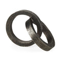 Two Ring Gray Hammered Metal Sculpture  Warm Home View