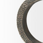 Two Ring Gray Hammered Metal Sculpture  Warm Home View