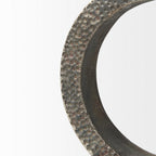 Two Ring Gray Hammered Metal Sculpture  Warm Home View