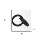 Two Ring Black Hammered Metal Sculpture  Warm Home View