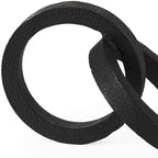 Two Ring Black Hammered Metal Sculpture  Warm Home View