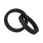 Two Ring Black Hammered Metal Sculpture  Warm Home View