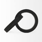 Two Ring Black Hammered Metal Sculpture  Warm Home View