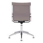 Taupe and Silver Swivel Faux Leather Conference Office Chair  Warm Home View