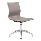Taupe and Silver Swivel Faux Leather Conference Office Chair  Warm Home View