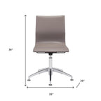 Taupe and Silver Swivel Faux Leather Conference Office Chair  Warm Home View