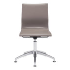Taupe and Silver Swivel Faux Leather Conference Office Chair  Warm Home View