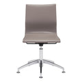 Taupe and Silver Swivel Faux Leather Conference Office Chair  Warm Home View