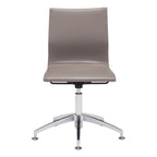 Taupe and Silver Swivel Faux Leather Conference Office Chair  Warm Home View