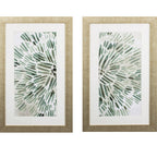 Set of Two Seafoam Green Watercolor Floral Wall Art  Warm Home View