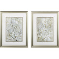 Set of Two Small White Flowers Wall Art  Warm Home View