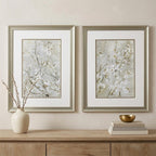Set of Two Small White Flowers Wall Art  Warm Home View