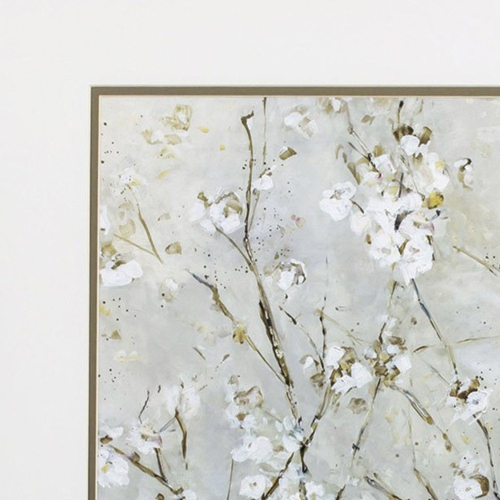 Set of Two Small White Flowers Wall Art  Warm Home View