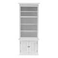 White Solid Wood Adjustable Four Tier Bookcase  Warm Home View