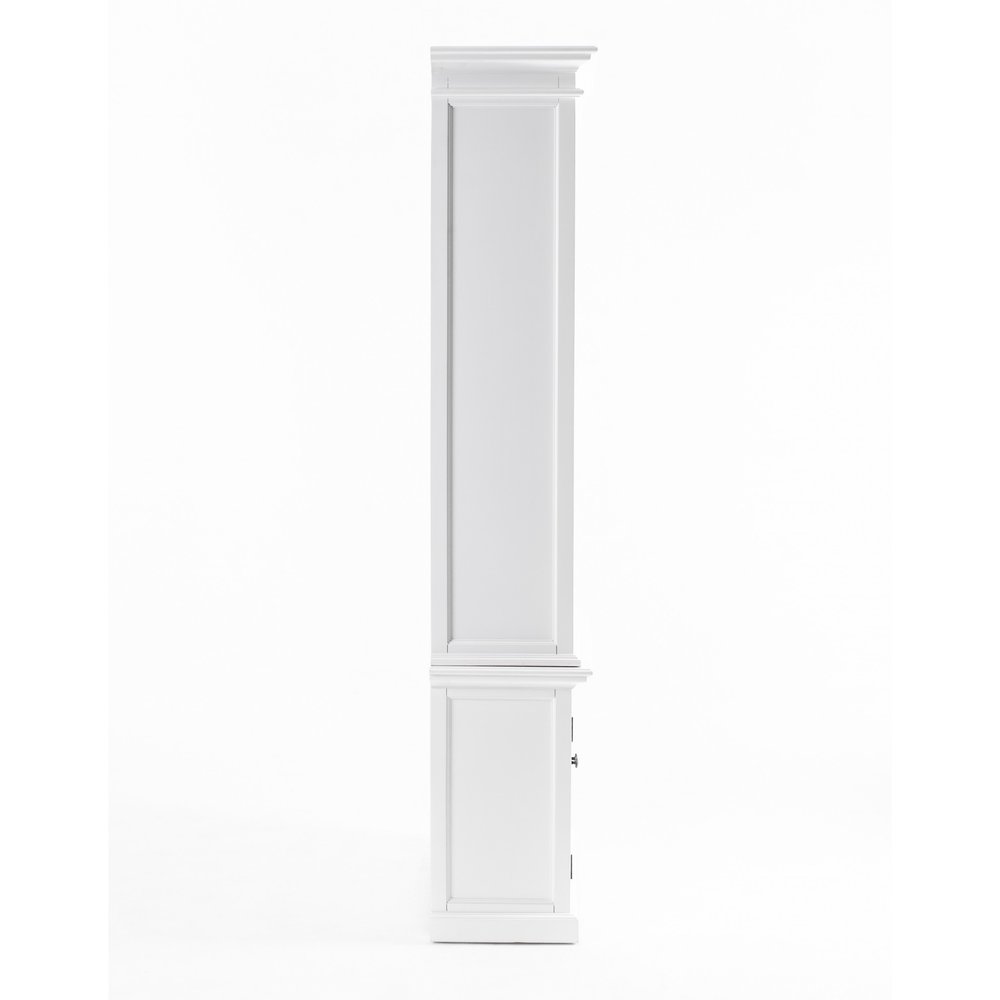 White Solid Wood Adjustable Four Tier Bookcase  Warm Home View