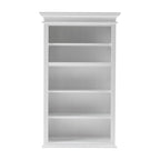 White Solid Wood Adjustable Four Tier Bookcase  Warm Home View