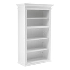 White Solid Wood Adjustable Four Tier Bookcase  Warm Home View