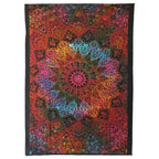 Black And Red Floral Cotton Twin Flat Sheet  Warm Home View