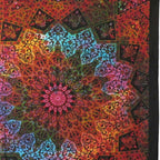 Black And Red Floral Cotton Twin Flat Sheet  Warm Home View