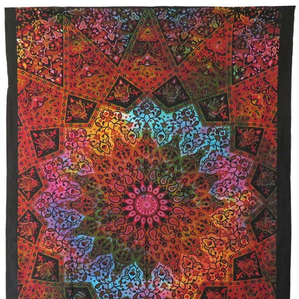 Black And Red Floral Cotton Twin Flat Sheet  Warm Home View