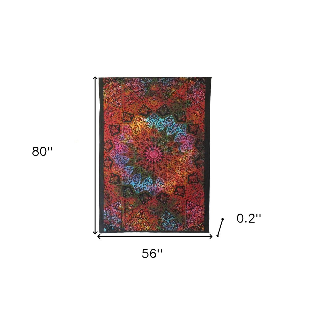Black And Red Floral Cotton Twin Flat Sheet  Warm Home View