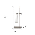 Set of Two Dark Brown Abstract Metal Cylinder Table Vases  Warm Home View