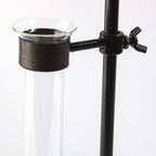 Set of Two Dark Brown Abstract Metal Cylinder Table Vases  Warm Home View