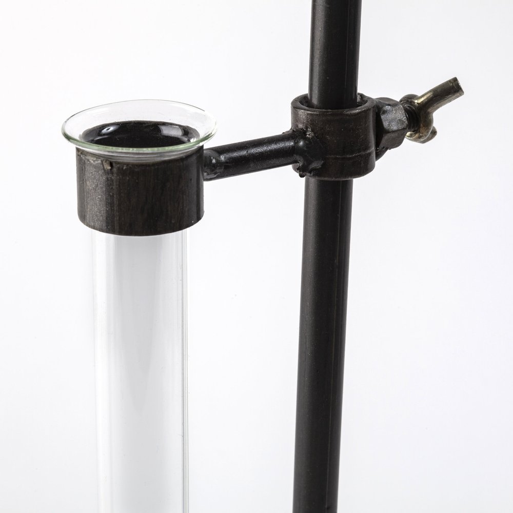 Set of Two Dark Brown Abstract Metal Cylinder Table Vases  Warm Home View