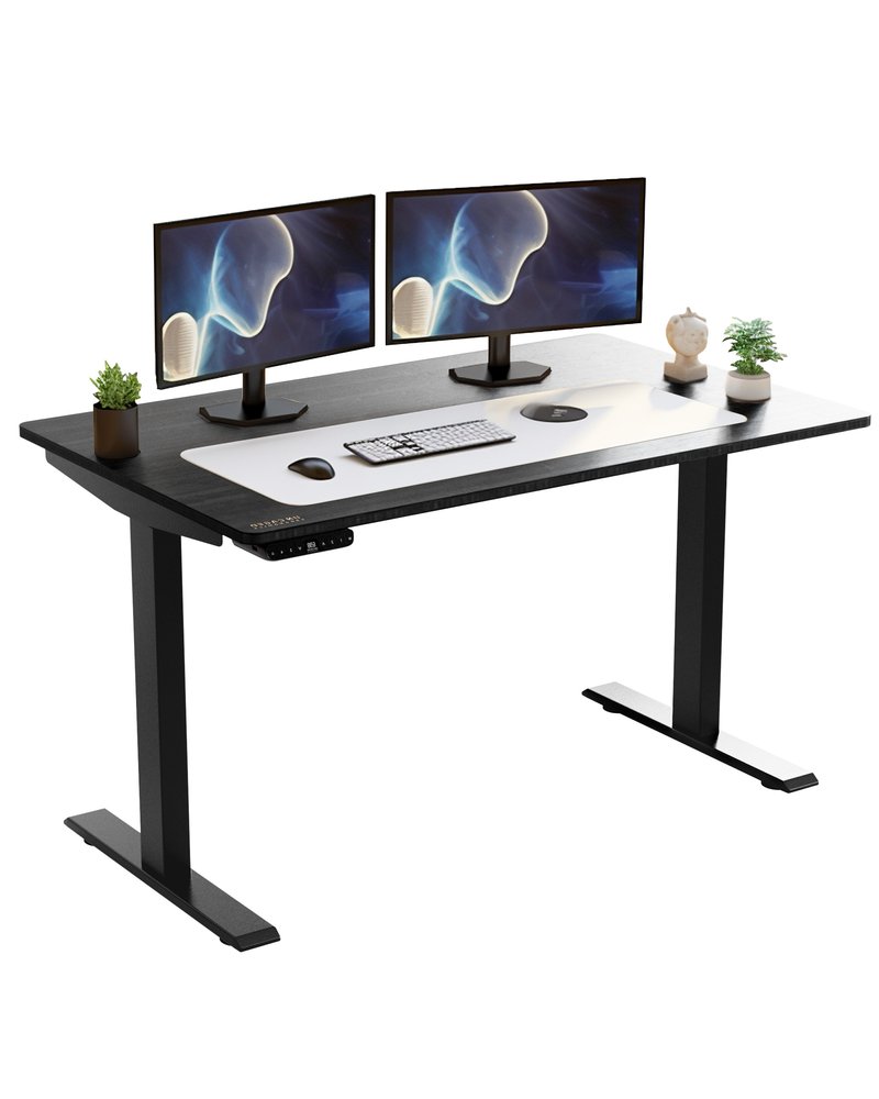 Adjustable Black Stainless Steel Rolling Computer Desk  Warm Home View