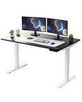 Adjustable Black and White Wood and Stainless Steel Rolling Computer Desk  Warm Home View
