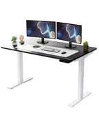 Adjustable Black and White Wood and Stainless Steel Rolling Computer Desk  Warm Home View