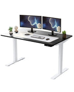 Adjustable Black and White Wood and Stainless Steel Rolling Computer Desk - 1-Piece  Warm Home View