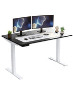Adjustable Black and White Wood and Stainless Steel Rolling Computer Desk  Warm Home View