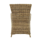 Set of Two Tan Textured Outdoor Dining Chairs with Beige Cushions  Warm Home View