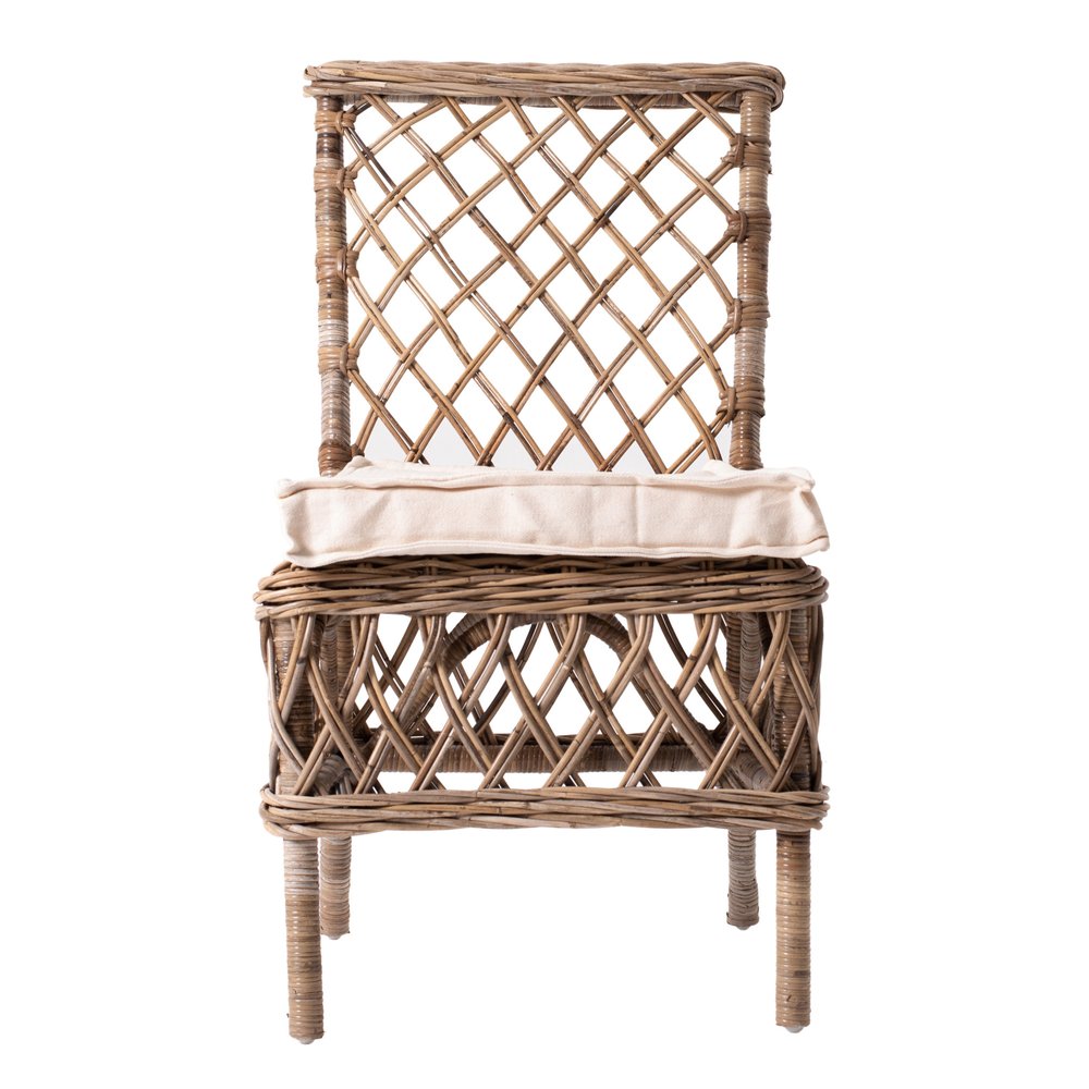 Set of Two Cream Woven Rattan Outdoor Accent Chairs  Warm Home View