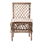 Set of Two Cream Woven Rattan Outdoor Accent Chairs  Warm Home View