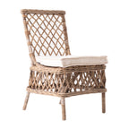 Set of Two Cream Woven Rattan Outdoor Accent Chairs  Warm Home View