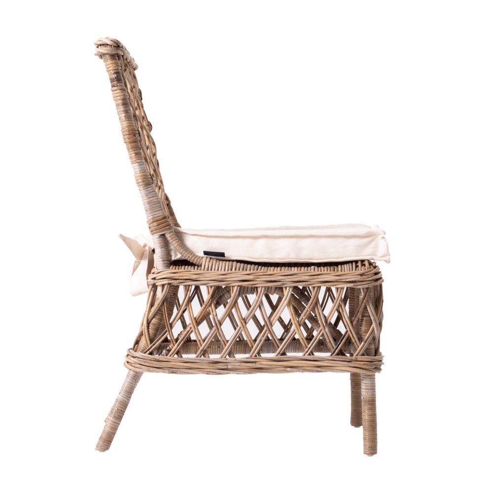Set of Two Cream Woven Rattan Outdoor Accent Chairs  Warm Home View