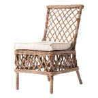 Set of Two Cream Woven Rattan Outdoor Accent Chairs  Warm Home View