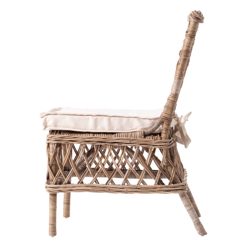 Set of Two Cream Woven Rattan Outdoor Accent Chairs  Warm Home View