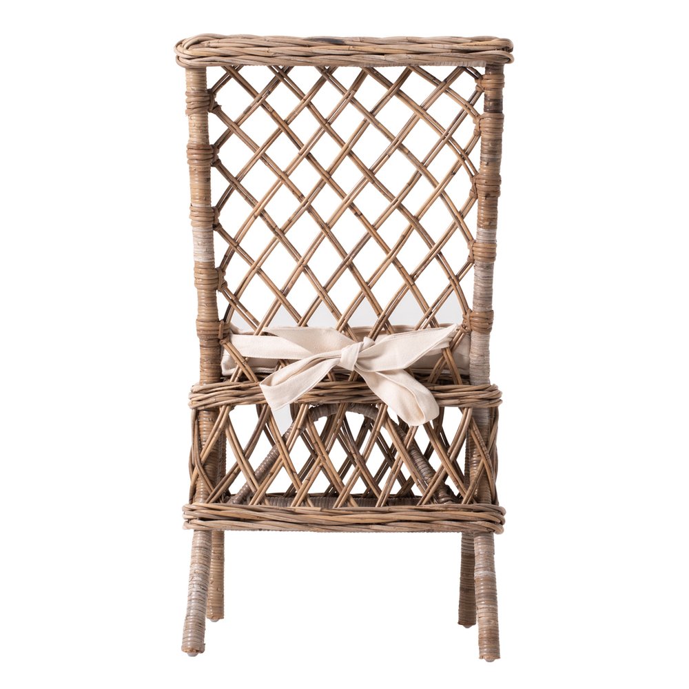 Set of Two Cream Woven Rattan Outdoor Accent Chairs  Warm Home View