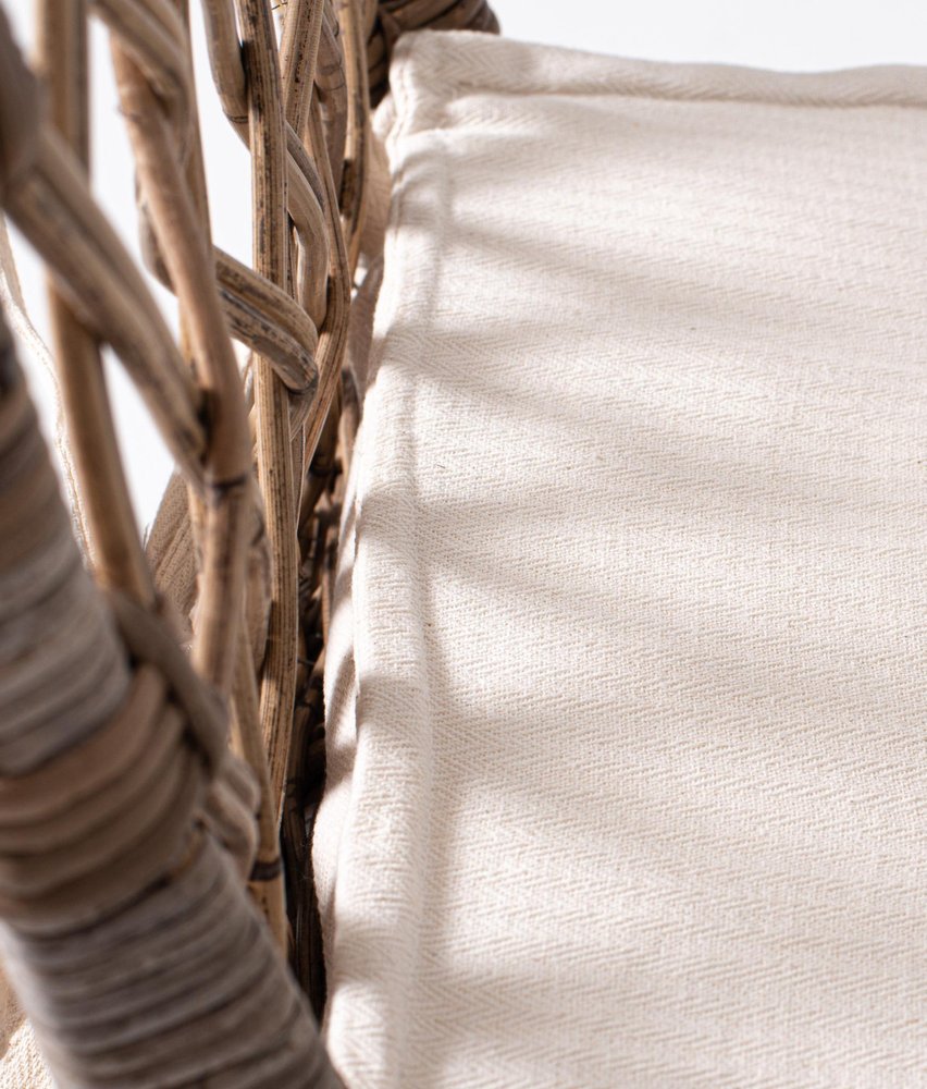 Set of Two Cream Woven Rattan Outdoor Accent Chairs  Warm Home View