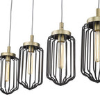 Reece 4-Light Aged Brass Island Pendant  Warm Home View