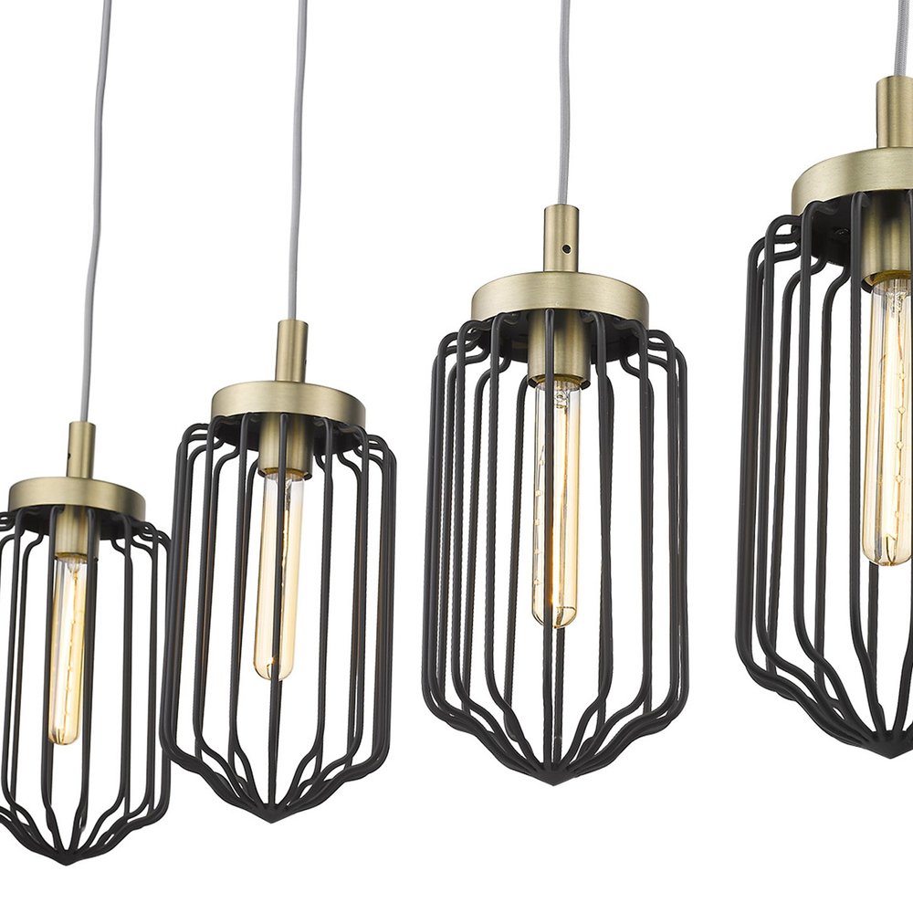 Reece 4-Light Aged Brass Island Pendant  Warm Home View