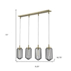 Reece 4-Light Aged Brass Island Pendant  Warm Home View