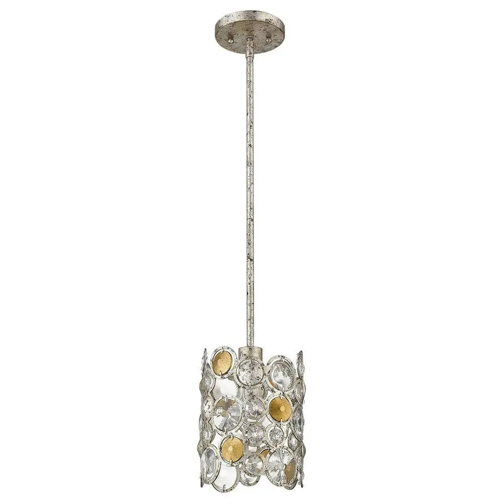 Vitozzi 1-Light Antique Silver Leaf Pendant  Warm Home View