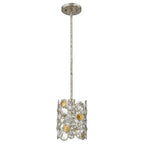 Vitozzi 1-Light Antique Silver Leaf Pendant  Warm Home View