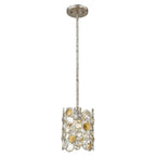 Vitozzi 1-Light Antique Silver Leaf Pendant  Warm Home View