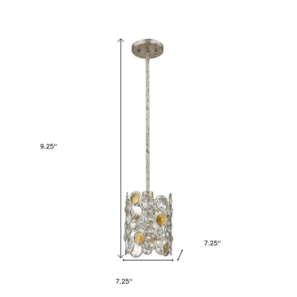 Vitozzi 1-Light Antique Silver Leaf Pendant  Warm Home View
